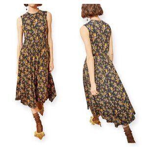 Ulla Johnson Clea Dress Maple Floral Jersey Midi S NWT $550